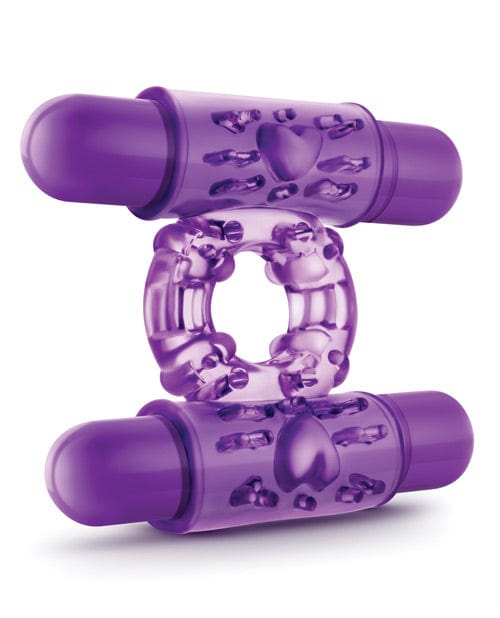 Blush Novelties Blush Play With Me Double Play Dual Vibrating Cockring - Purple Vibrators