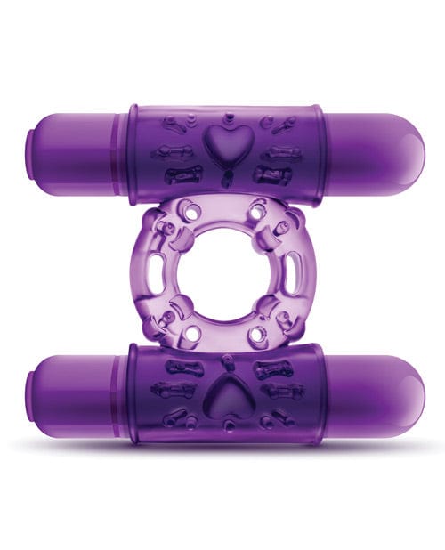 Blush Novelties Blush Play With Me Double Play Dual Vibrating Cockring - Purple Vibrators