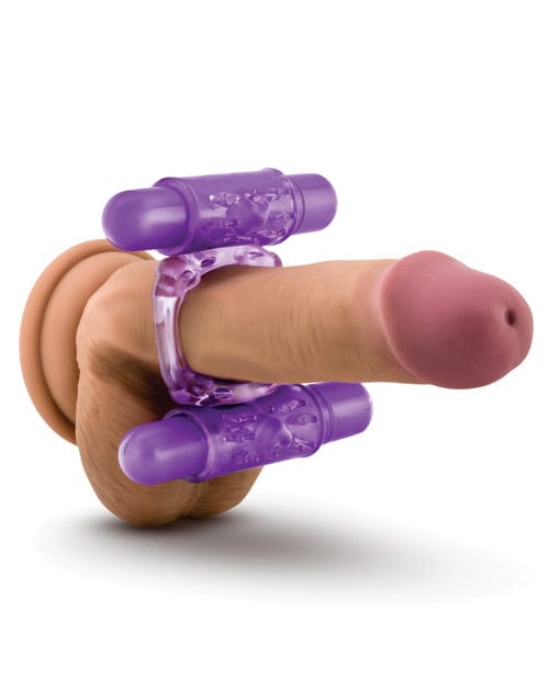 Blush Novelties Blush Play With Me Double Play Dual Vibrating Cockring - Purple Vibrators
