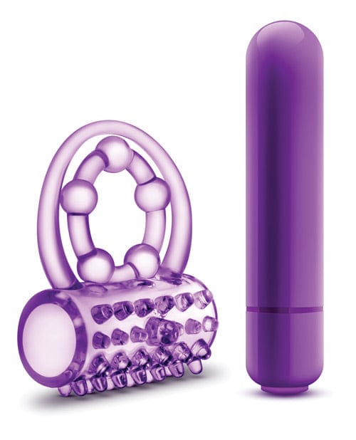 Blush Novelties Blush Play With Me The Player Vibrating Double Strap Cockring - Purple Vibrators
