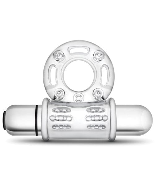 Blush Novelties Blush Stay Hard 10 Function Vibrating Bull Ring Cock Ring - Clear Vibrators