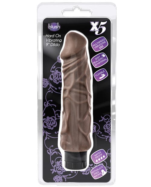Blush Novelties Blush X5 Plus Hard On Vibrating Dildo Brown Vibrators