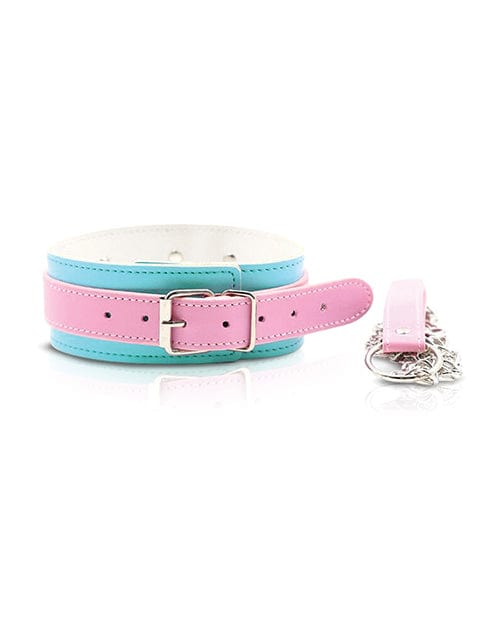 Bodispa INC Nobu Fetish Choker &amp; Leash Set Pink/blue Kink &amp; BDSM
