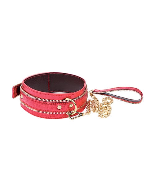 Bodispa INC Nobu Fetish Choker &amp; Leash Set Red/gold Kink &amp; BDSM