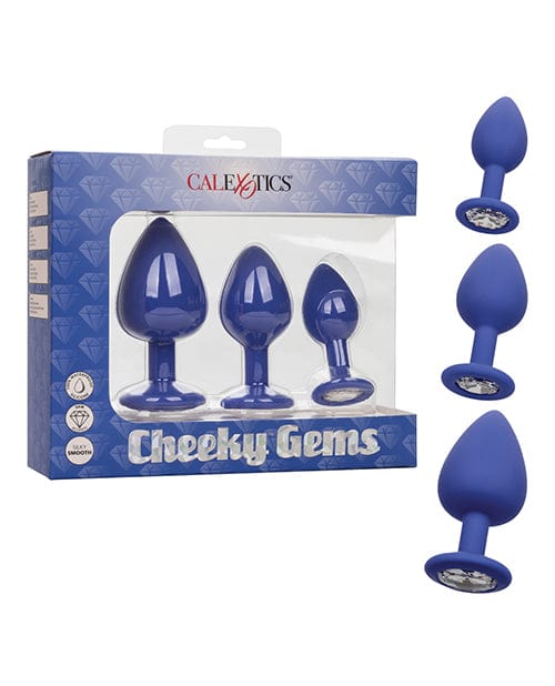CalExotics Cheeky Gems 3 Pc Plug Set Purple Anal Toys