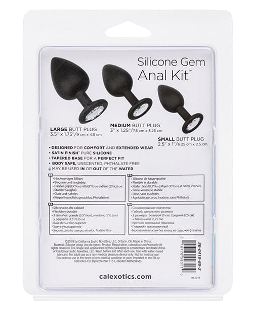 CalExotics Silicone Gem Anal Kit - Black Anal Toys