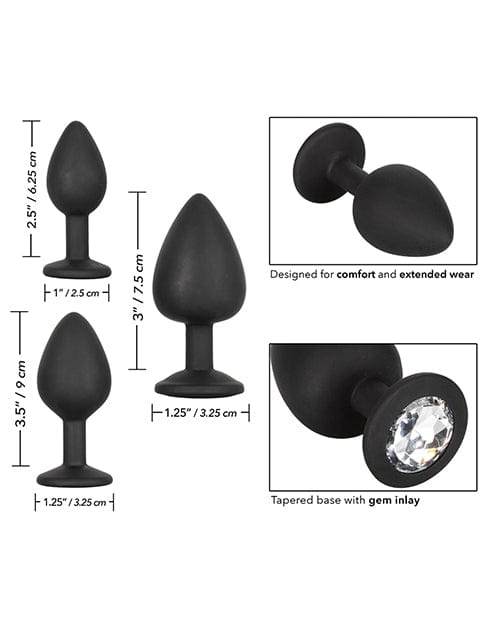 CalExotics Silicone Gem Anal Kit - Black Anal Toys
