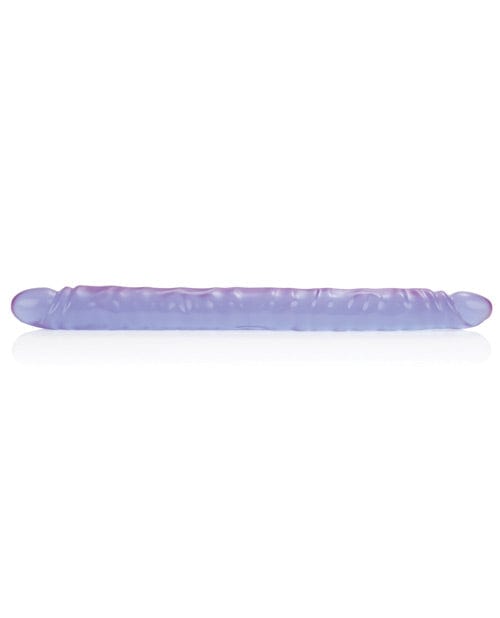 CalExotics 17" Slim Jim Duo Veined Super Slim Dong - Reflective Gel Purple Dildos