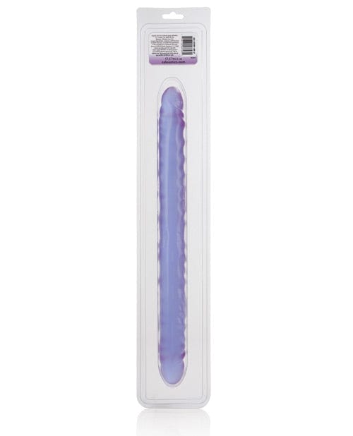 CalExotics 17" Slim Jim Duo Veined Super Slim Dong - Reflective Gel Purple Dildos