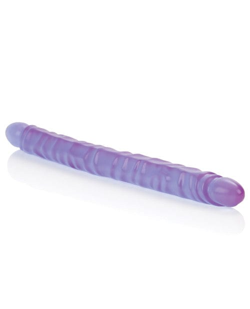CalExotics 17" Slim Jim Duo Veined Super Slim Dong - Reflective Gel Purple Dildos