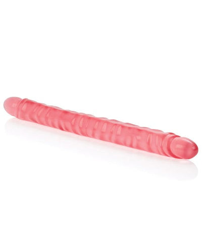 CalExotics 17" Slim Jim Duo Veined Super Slim Dong - Translucence Gel Pink Dildos