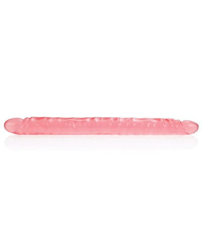 CalExotics 17" Slim Jim Duo Veined Super Slim Dong - Translucence Gel Pink Dildos