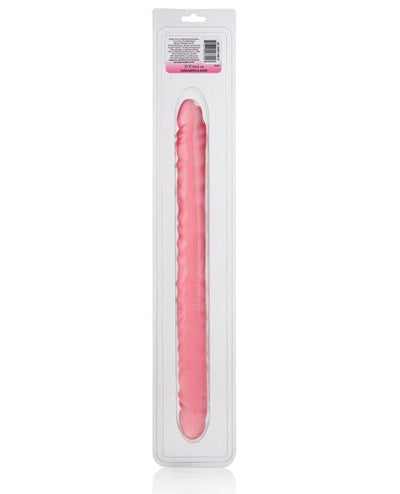 CalExotics 17" Slim Jim Duo Veined Super Slim Dong - Translucence Gel Pink Dildos