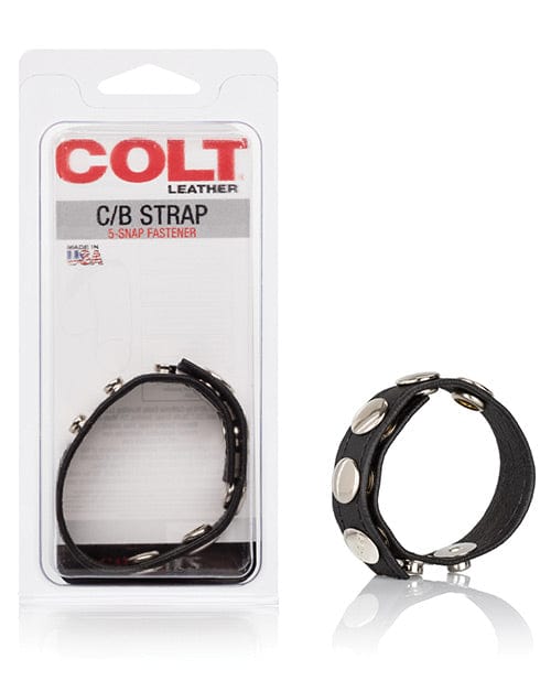 CalExotics Colt Leather C-B Strap 5 Snap Fastener - Black Dildos