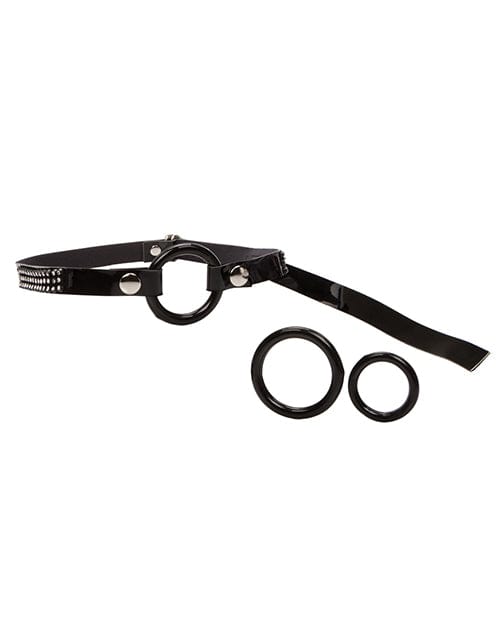 CalExotics Bound By Diamonds Open Ring Gag - Black Kink &amp; BDSM