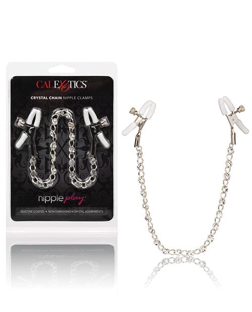 CalExotics Nipple Play Crystal Nipple Clamps - Clear Kink &amp; BDSM