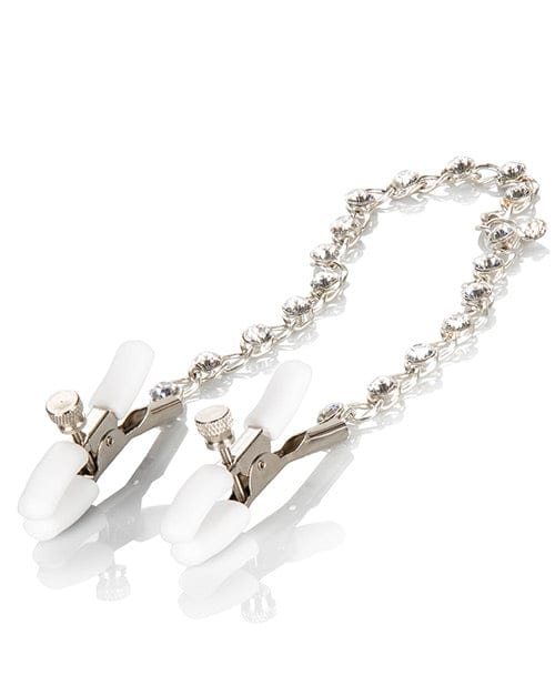 CalExotics Nipple Play Crystal Nipple Clamps - Clear Kink &amp; BDSM