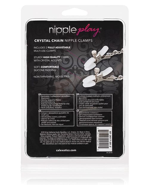CalExotics Nipple Play Crystal Nipple Clamps - Clear Kink &amp; BDSM