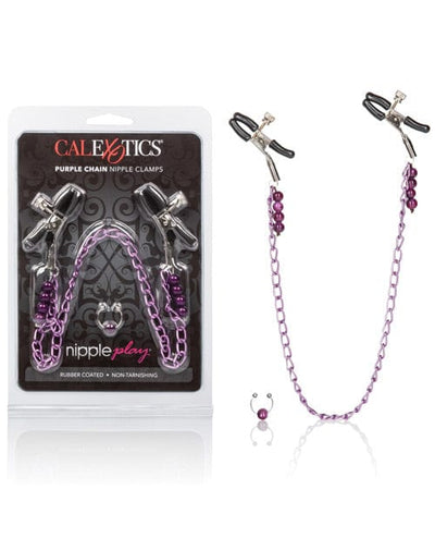 CalExotics Nipple Play Purple Chain Nipple Clamps Kink & BDSM