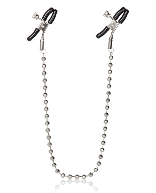 CalExotics Nipple Play Silver Beaded Nipple Clamps Kink &amp; BDSM