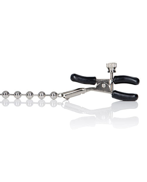 CalExotics Nipple Play Silver Beaded Nipple Clamps Kink &amp; BDSM