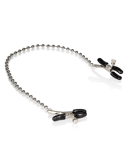 CalExotics Nipple Play Silver Beaded Nipple Clamps Kink &amp; BDSM