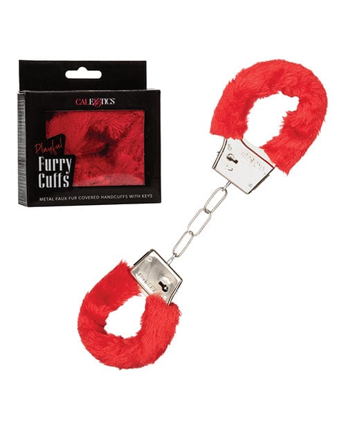 CalExotics Playful Furry Cuffs Red Kink & BDSM