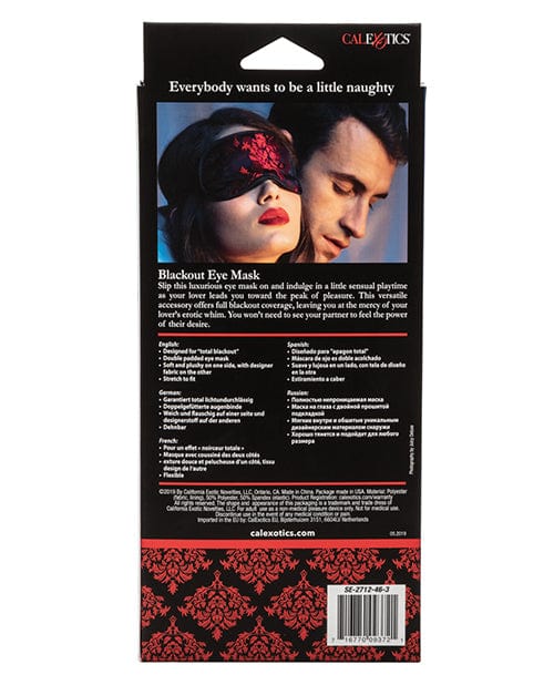 CalExotics Scandal Black Out Eye Mask - Black-Red Kink &amp; BDSM