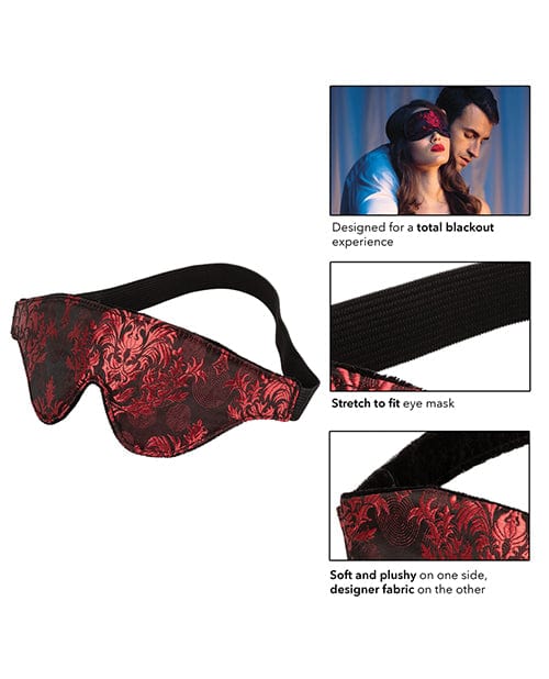 CalExotics Scandal Black Out Eye Mask - Black-Red Kink &amp; BDSM
