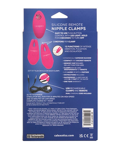 CalExotics Silicone Nipple Clamps with Remote Kink &amp; BDSM
