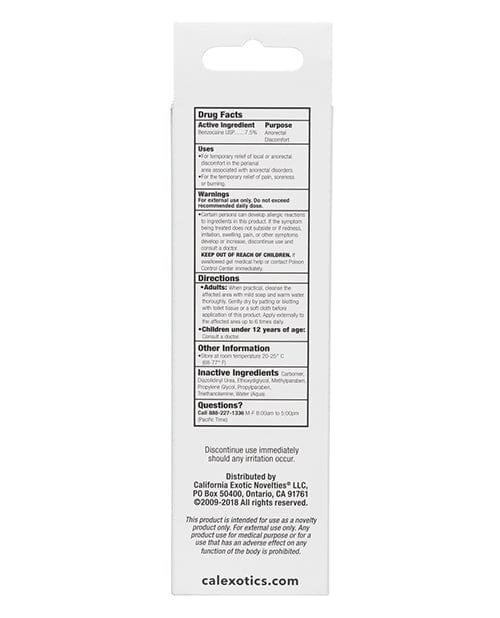 CalExotics Tush Eze Desensitizing Gel - 1.5 Oz. Lubes