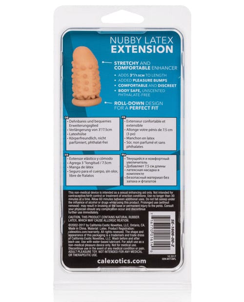CalExotics 3" Latex Extension Nubby - Ivory Penis Toys