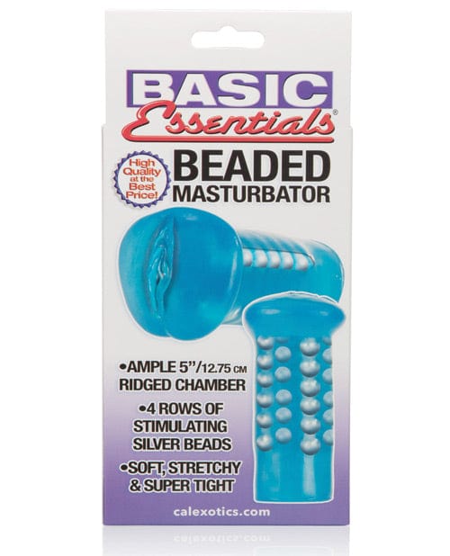 CalExotics Basic Essentials Beaded Masturbator - Blue Penis Toys