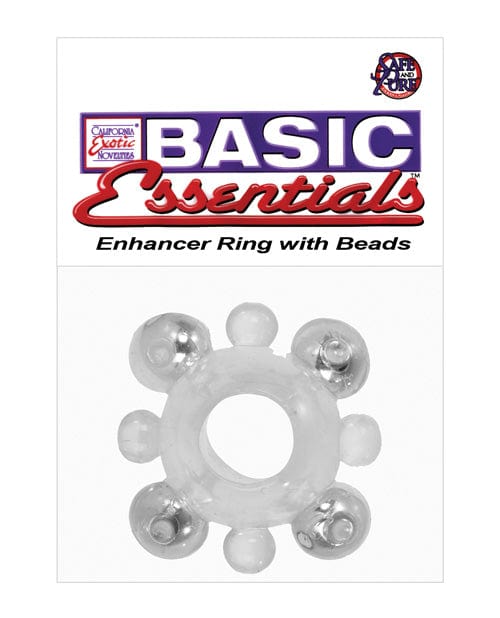 CalExotics Basic Essentials Enhancer Ring with Beads - Clear Penis Toys
