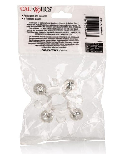 CalExotics Basic Essentials Enhancer Ring with Beads - Clear Penis Toys
