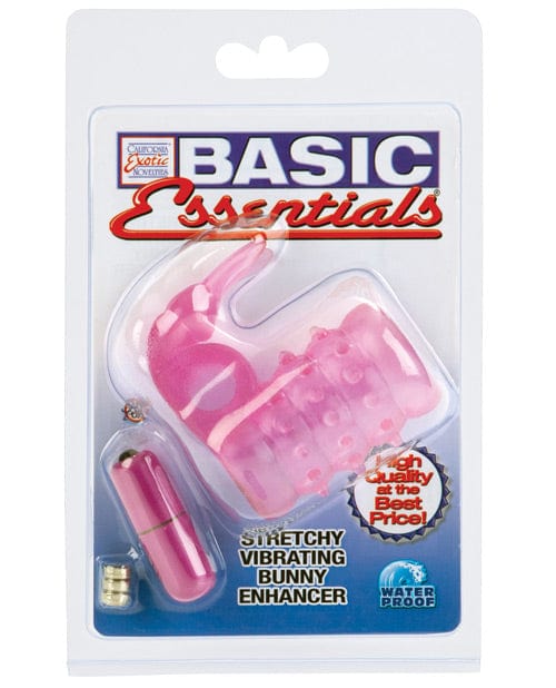 CalExotics Basic Essentials Stretchy Vibrating Bunny Enhancer - Pink Penis Toys