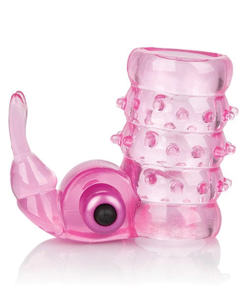 CalExotics Basic Essentials Stretchy Vibrating Bunny Enhancer - Pink Penis Toys