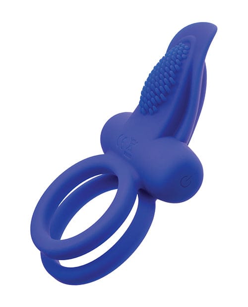 CalExotics Couples Enhancers Silicone Rechargeable Dual Pleaser Enhancer - Blue Penis Toys