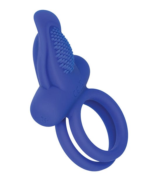 CalExotics Couples Enhancers Silicone Rechargeable Dual Pleaser Enhancer - Blue Penis Toys
