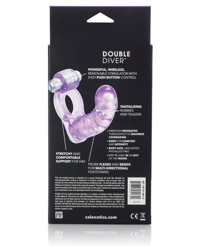 CalExotics Double Diver Vibrating Enhancer with Flexible Penetrator - Purple Penis Toys