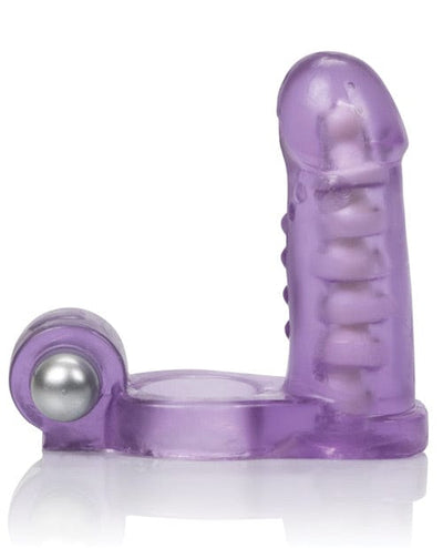 CalExotics Double Diver Vibrating Enhancer with Flexible Penetrator - Purple Penis Toys