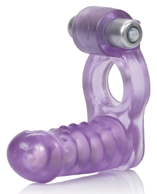 Double Diver Vibrating Enhancer with Flexible Penetrator - Purple by CalExotics | Penis Toys | OrchidToys.com SE-1813-00-3 Double Diver Vibrating Enhancer with Flexible Penetrator - Purple by CalExotics | Penis Toys | OrchidToys.com SE-1813-00-3