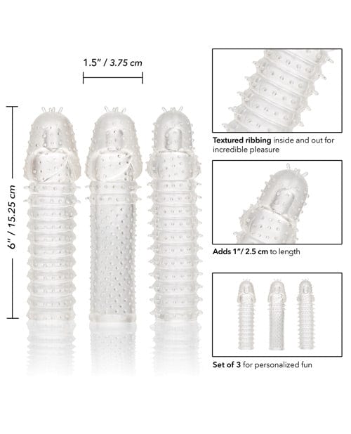 CalExotics Extension 3 Piece Kit - Clear Penis Toys