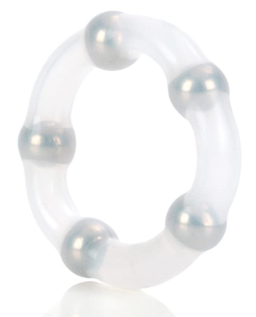 CalExotics Metallic Bead Ring - Clear Penis Toys