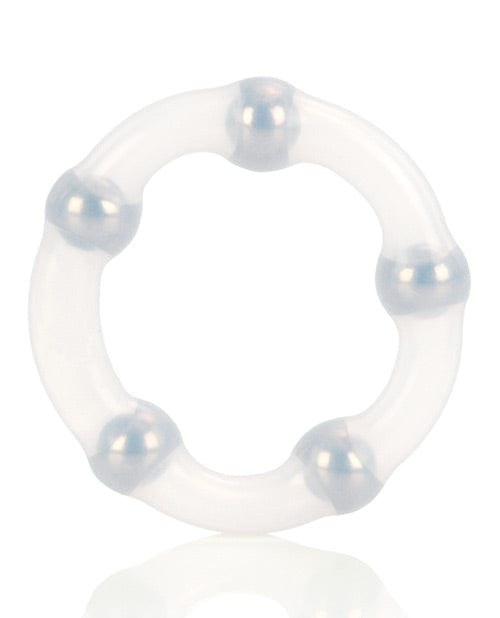 CalExotics Metallic Bead Ring - Clear Penis Toys