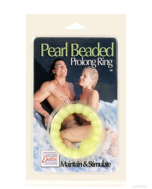 CalExotics Pearl Beaded Prolong Ring Glow Penis Toys