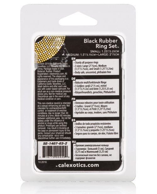 CalExotics Rubber Ring Set Black Penis Toys
