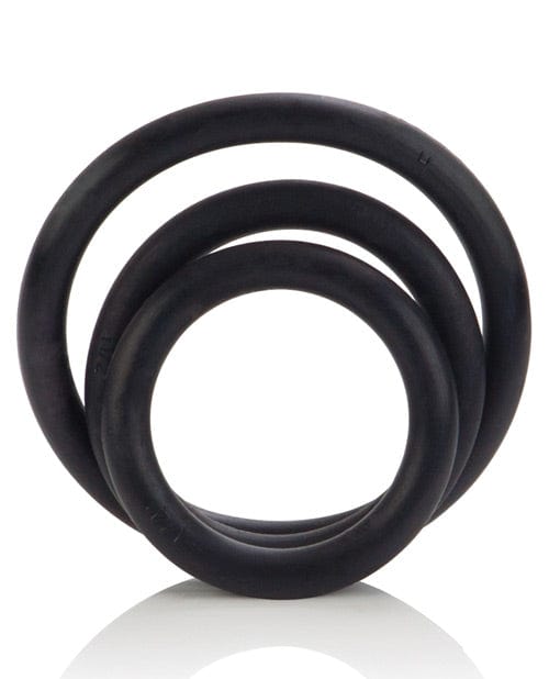 CalExotics Rubber Ring Set Black Penis Toys
