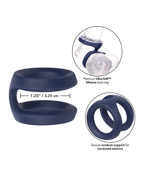 CalExotics Viceroy Dual Ring - Blue Penis Toys