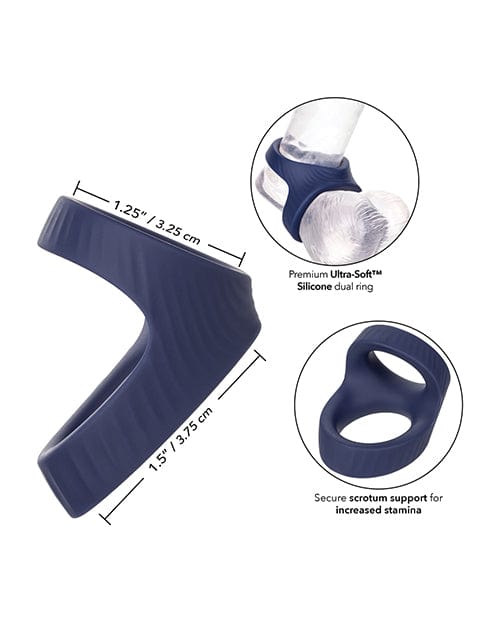 CalExotics Viceroy Max Dual Ring - Blue Penis Toys